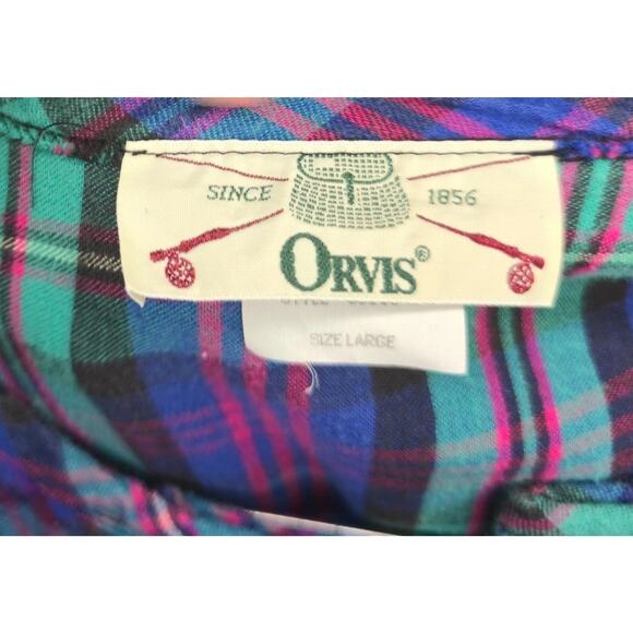 ORVIS USA Plaid Vintage Quilted 100% COTTON NIGHTGOWN + Robe LARGE Flannel - Picture 5 of 6
